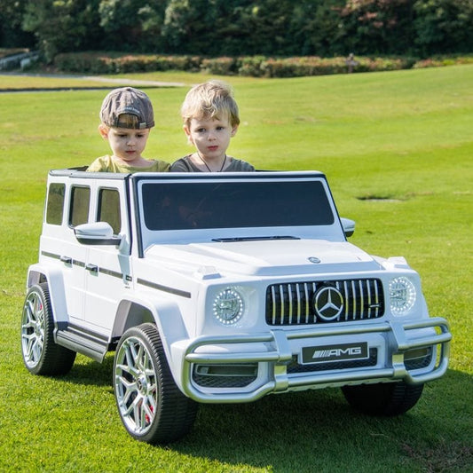 Freddo - 24V 4x4 Mercedes Benz G63 AMG 2 Seater Ride On Car - White - Outdoor