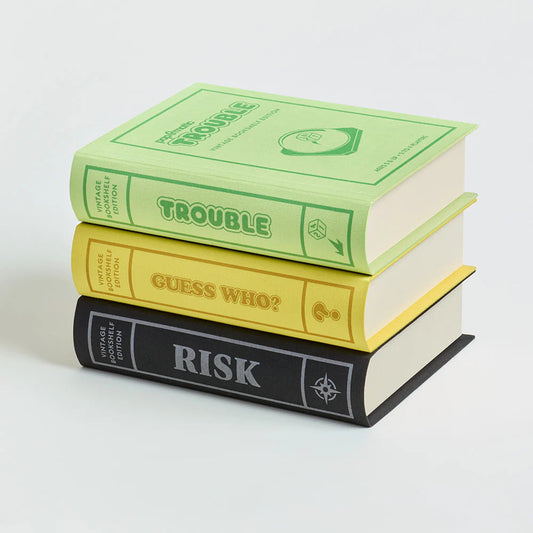 WS Game Company - 3 Pack Vintage Bookshelf Games: Risk, Guess Who, Trouble - Games