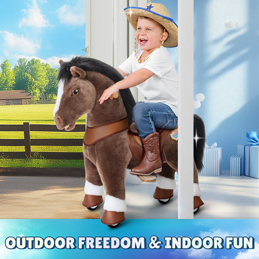 PonyCycle, Inc. - Chocolate Brown Horse Model Y Ride on Toy - 3-4 Years - Outdoor