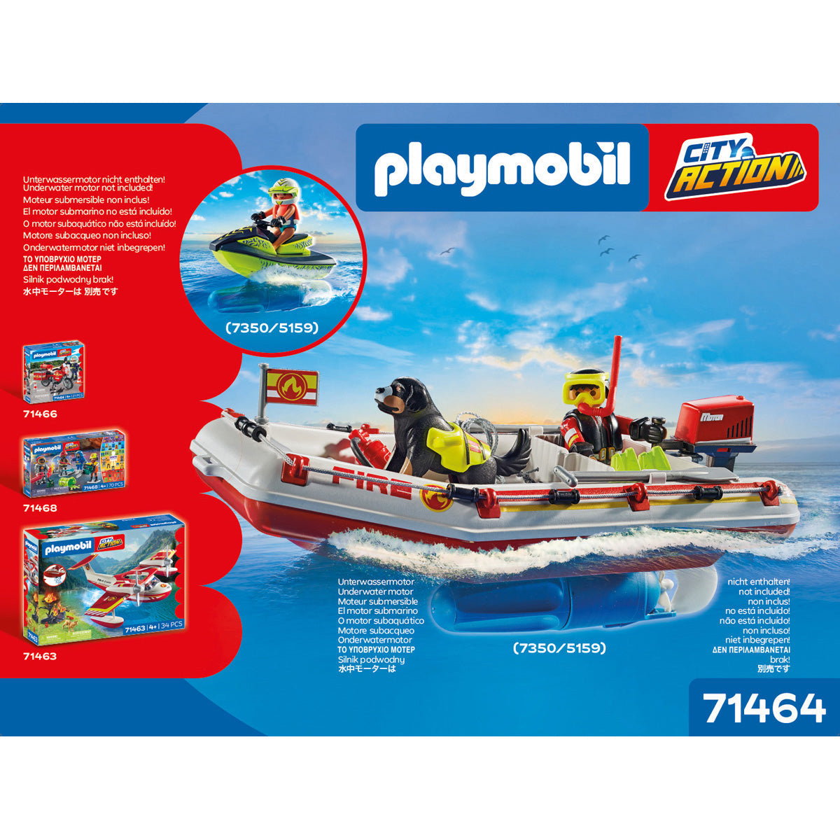 Playmobil - Fireboat with Water Scooter Playset - Preschool