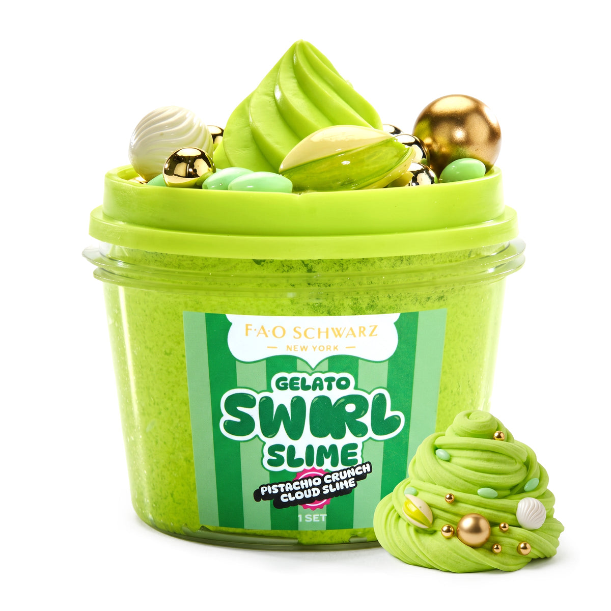 FAO Schwarz - Gelato Swirl Slime – Pistachio Crunch Cloud Slime - Creativity