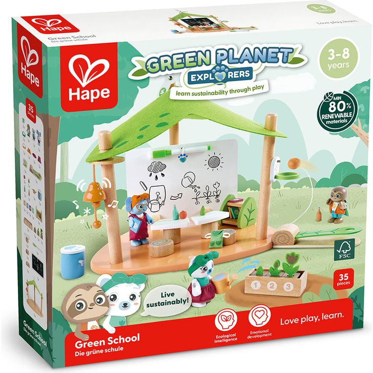 Hape - Green School Playset - Preschool