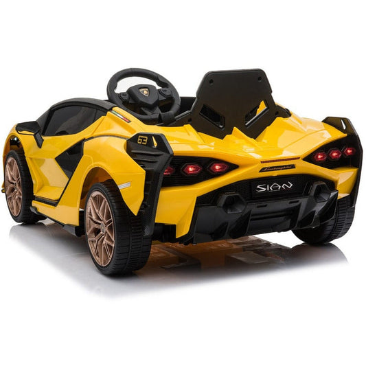Best Ride on Cars - Lamborghini Sian 12V Yellow - Outdoor