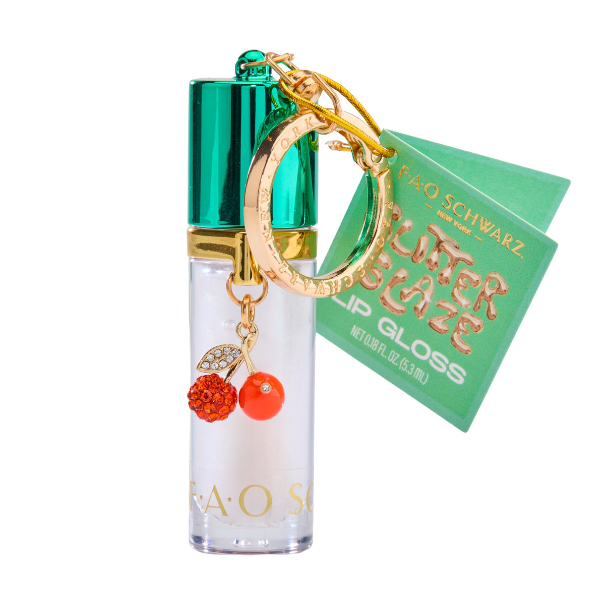 FAO Schwarz - Lip Gloss Keychain – Glitter Glaze - Fashion Activity and Roleplay