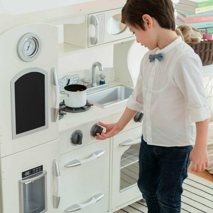 Teamson Kids - Little Chef Westchester Retro Play Kitchen - Ivory - Preschool