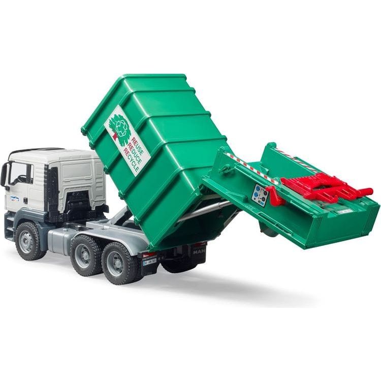 Bruder - MAN TGS Rear Loading Garbage Truck (Green) - Vehicles