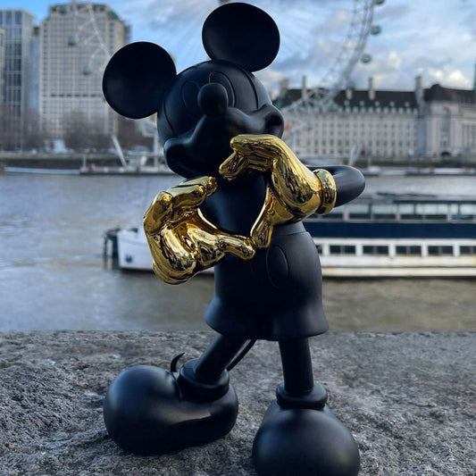 Leblon Delienne - Mickey Mouse With Love 12" Kelly Hoppen Figurine - Black & Gold - Collectibles