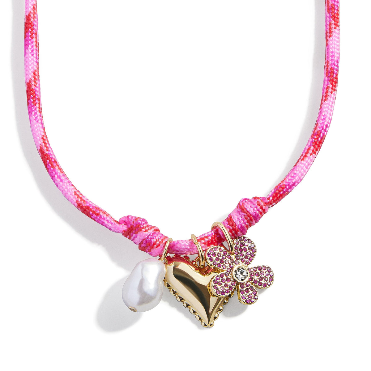 Minibar by BaubleBar - Minibar Paracord Necklace - Pink Hearts - Trend Accessories