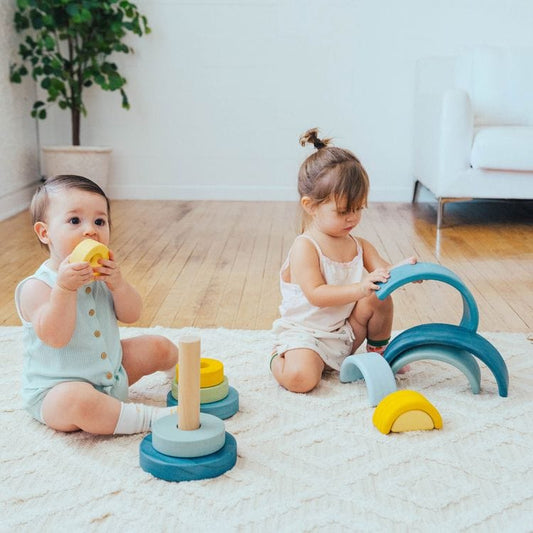 Wonder & Wise - Simply Semicircles Wood Stacker Toy - Infants