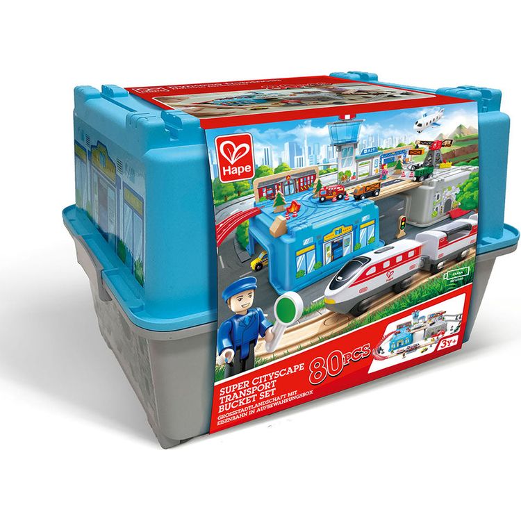 Hape - Super Cityscape Transport Bucket Set - Preschool