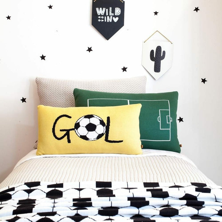 Rian Tricot - Yellow GOL Soccer Pillow - Room Decor