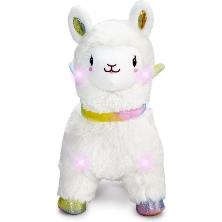 FAO Schwarz - 12" Glow Brights LED with Sound Alpaca Plush - Cream - Plush