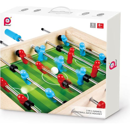 Hape - 2 in 1 Tabletop Game: Foosball & Hockey - Preschool