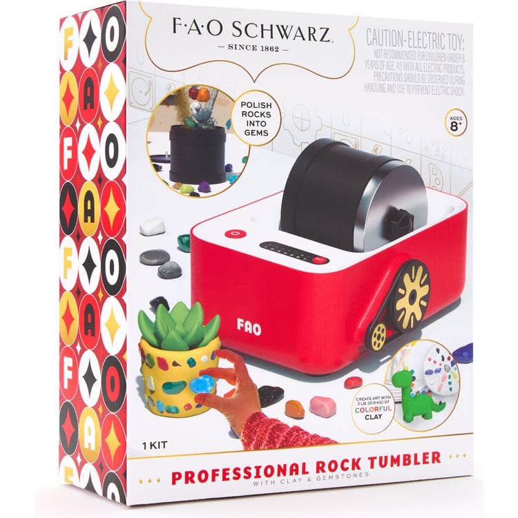 FAO Schwarz - 22 Piece Professional Rock Tumbler with Clay & Gemstones - STEM