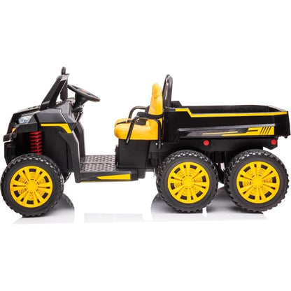 Freddo - 24V 4x4 Freddo Toys Tractor Trailer 2 Seater Ride on - Black - Outdoor