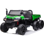 Freddo - 24V 4x4 Freddo Toys Tractor Trailer 2 Seater Ride on - Green - Outdoor