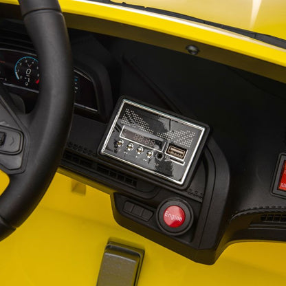 Freddo - 24V Chevrolet Corvette C8 2 Seater Ride on - Yellow - Outdoor