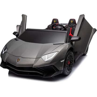 Freddo - 24V Lamborghini Aventador 2 Seater Ride on Car for Kids - Grey - Outdoor