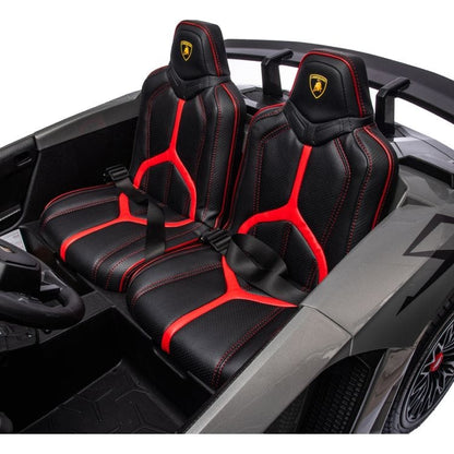 Freddo - 24V Lamborghini Aventador 2 Seater Ride on Car for Kids - Grey - Outdoor
