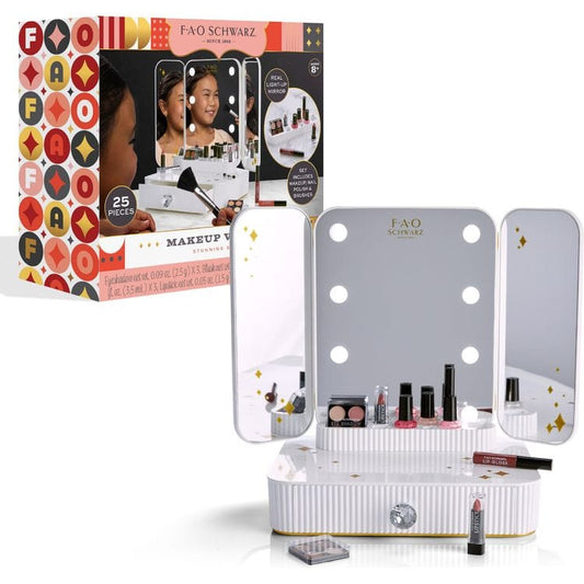 FAO Schwarz - 25-Piece Stunning Style Makeup Vanity Set - Fashion Activity and Roleplay