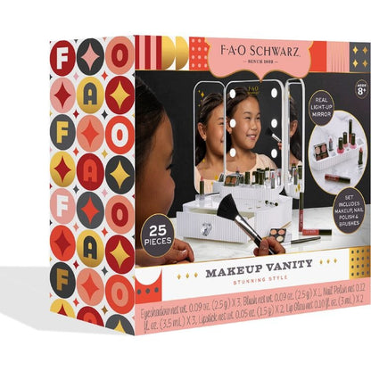 FAO Schwarz - 25-Piece Stunning Style Makeup Vanity Set - Fashion Activity and Roleplay
