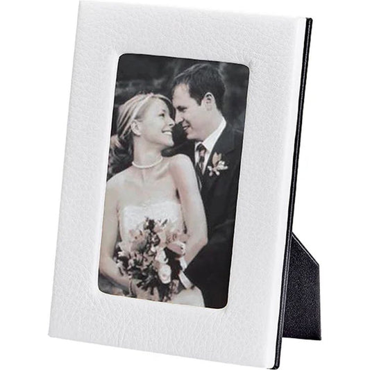 Graphic Image - 4" x 6" Leather Studio Frame - White - Trend Accessories