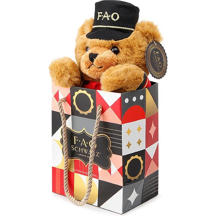 FAO Schwarz - 7" Plush Bear Soldier in a Bag - Plush