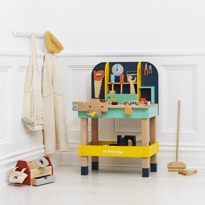 Le Toy Van - Alex’s Toy Work Bench with 11 Accessories - Preschool