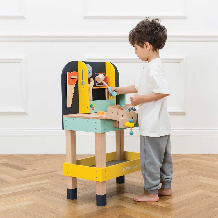 Le Toy Van - Alex’s Toy Work Bench with 11 Accessories - Preschool
