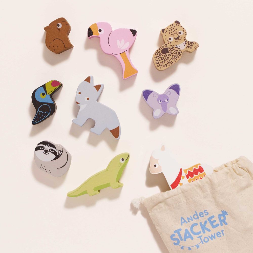 Le Toy Van - Andes Stacking Animals & Bag - Infants