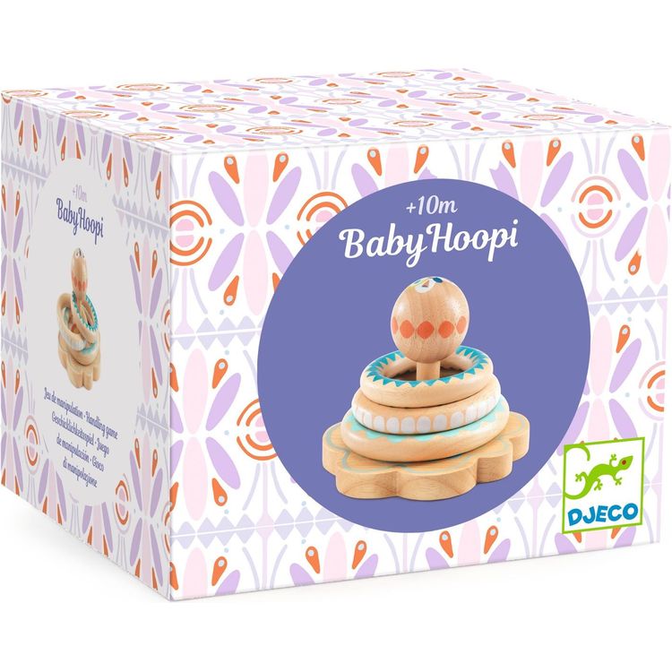 Djeco - BabyHoopi Wooden Ring Stacker Toy - Infants