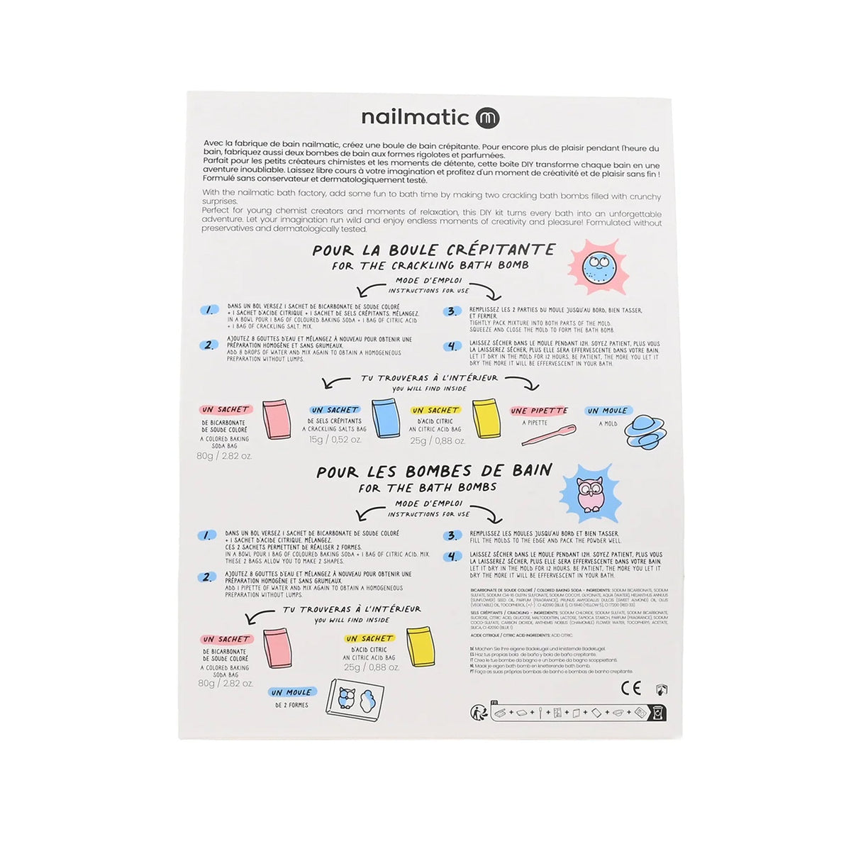 Nailmatic - Bath Bomb Maker Kit for Kids - Owl & Cloud - Trend Accessories