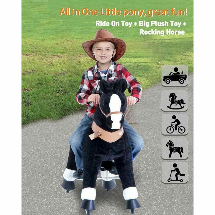 PonyCycle, Inc. - Black Model U Ride-On Horse - 3-4 Years - Plush