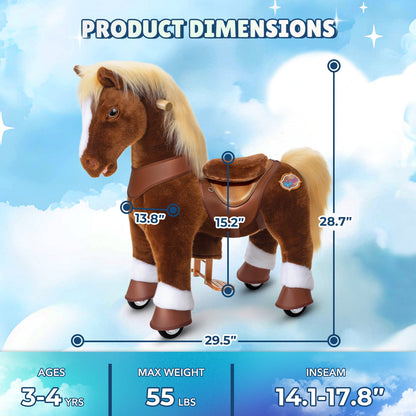 PonyCycle, Inc. - Brown Horse Model Y Ride on Toy - 3-4 Years - Preschool