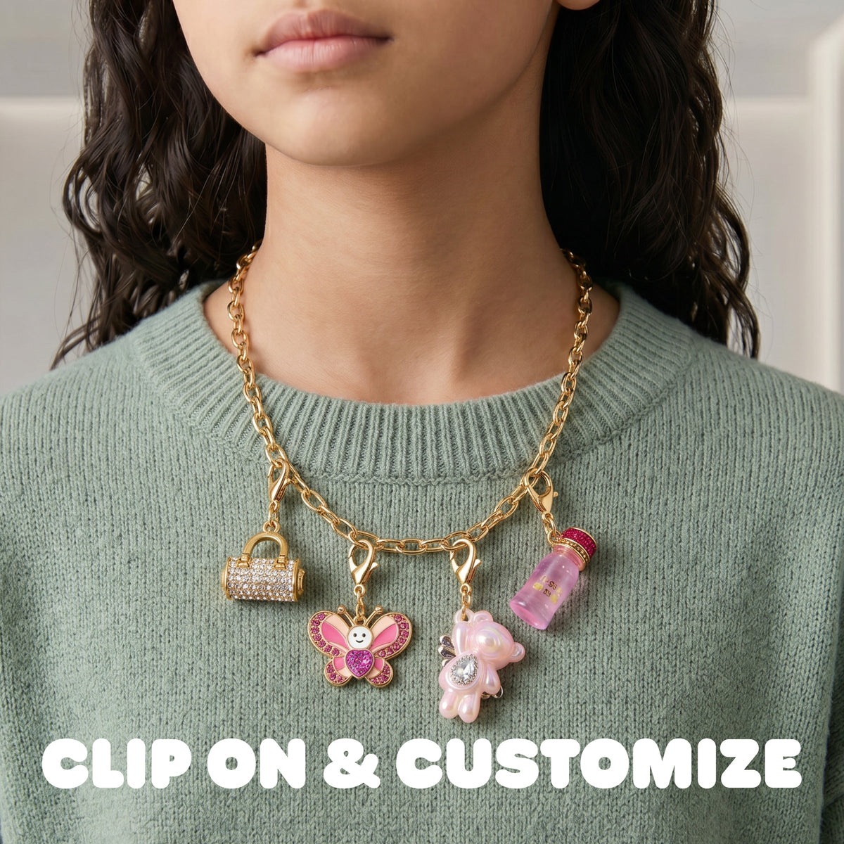 FAO Schwarz - Charm Squad Gold Necklace - Fashion Activity and Roleplay