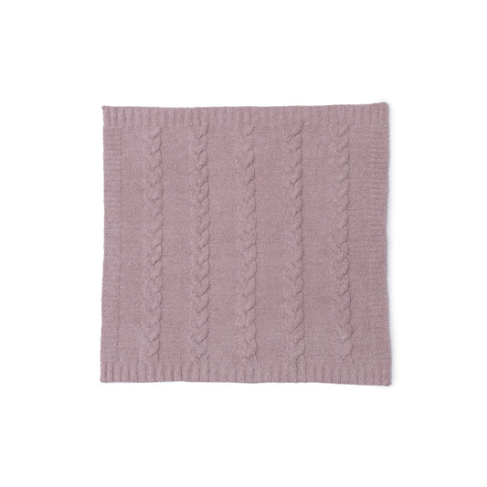 Barefoot Dreams - CozyChic Braided Cable Receiving Blanket - Heathered Rose-Dusty Mauve - Infants