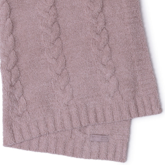 Barefoot Dreams - CozyChic Braided Cable Receiving Blanket - Heathered Rose-Dusty Mauve - Infants