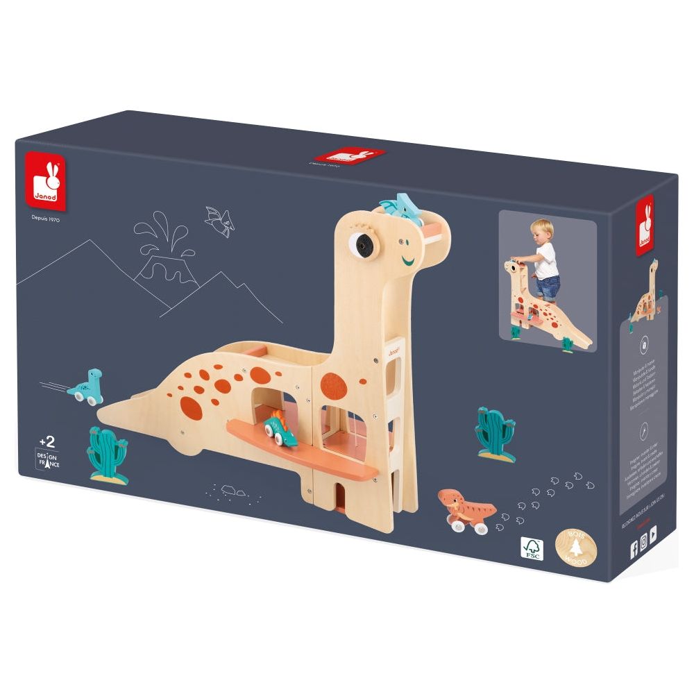 Janod - Dinosaur Garage Playset - Preschool