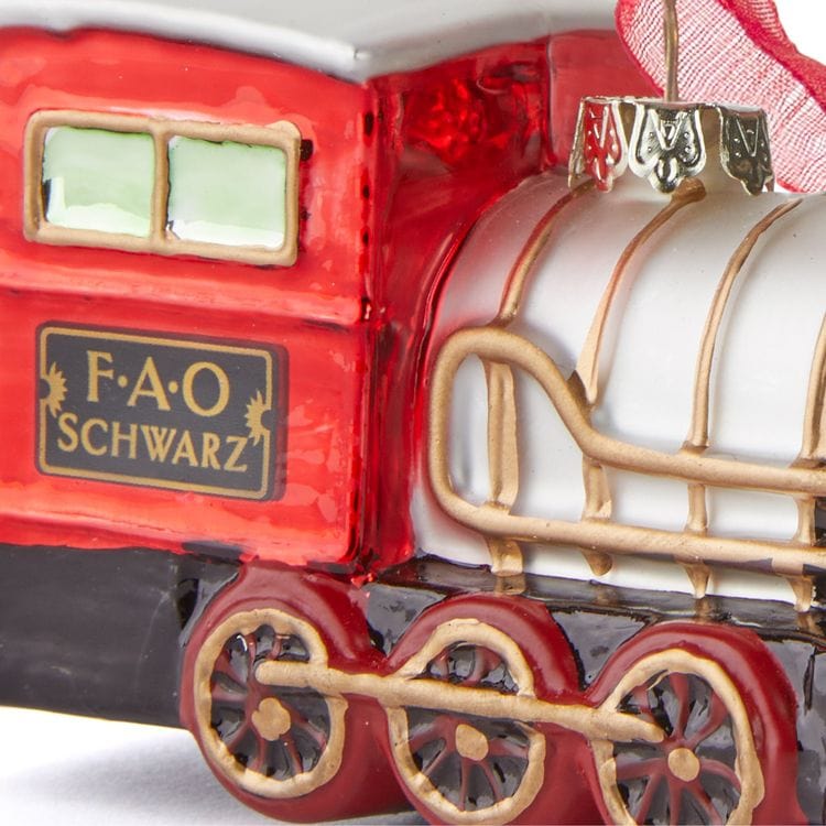 FAO Schwarz - FAO Schwarz Train Glass Ornament - Holiday