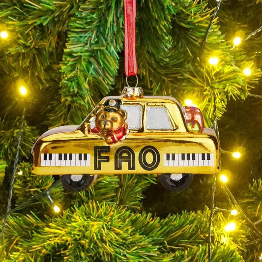 FAO Schwarz - FAO Taxi Glass Ornament - Holiday