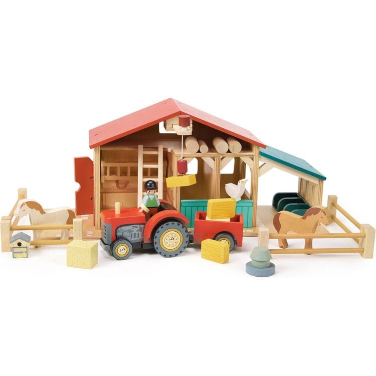 Tender Leaf Toys - Farmyard Tractor Toy - Preschool