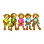 MerryMakers - Five Little Monkeys Finger Puppet Playset - Plush
