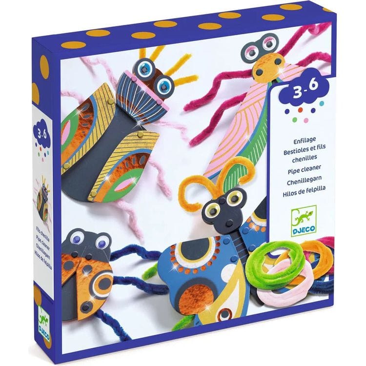 Djeco - Fuzzy Bugs 3D Collage - Creativity