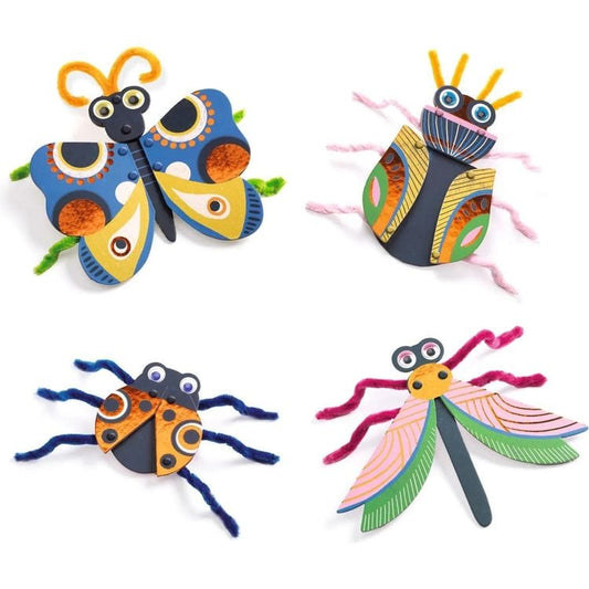 Djeco - Fuzzy Bugs 3D Collage - Creativity