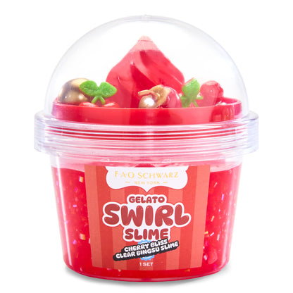 FAO Schwarz - Gelato Swirl Slime – Cherry Bliss Clear Bingsu Slime - Creativity