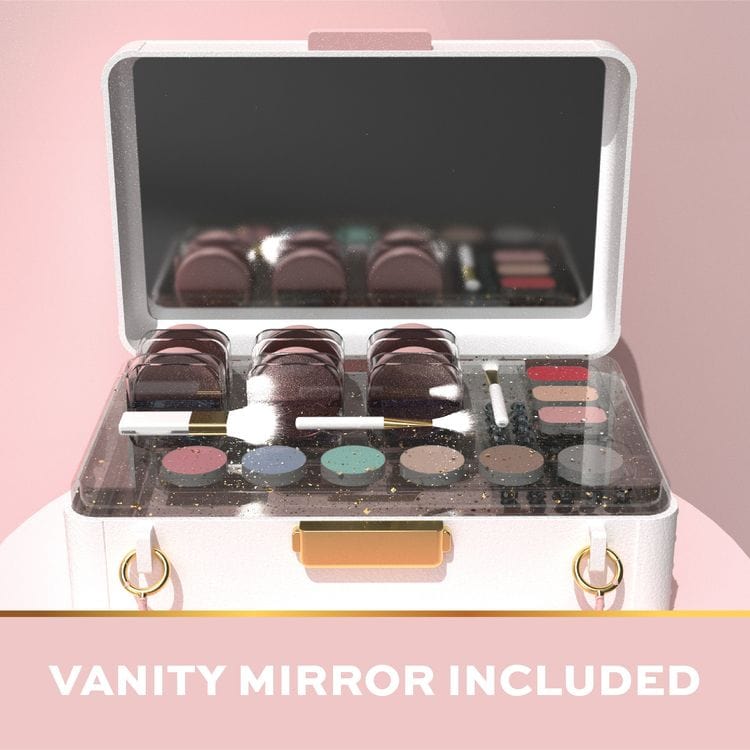 FAO Schwarz - Glitz & Glam Portable Vanity Makeup Case - Fashion Activity and Roleplay
