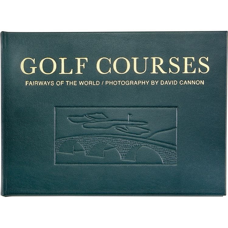 Graphic Image - "Golf Courses: Fairways of the World" Book in Green Bonded Leather - Books