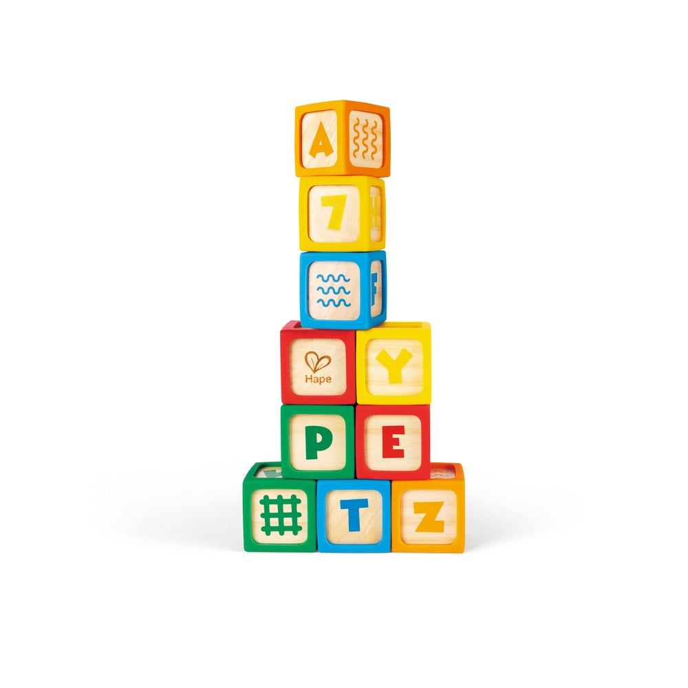 Hape - Grip-n-Stack Silicone & Wood Blocks - Preschool