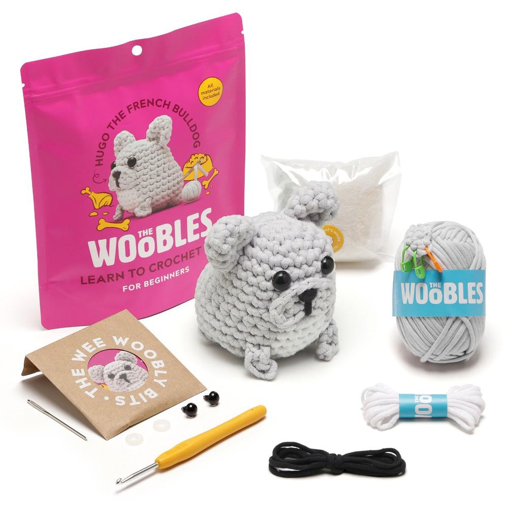 The Woobles - Hugo the French Bulldog Learn to Crochet Kit - Creativity