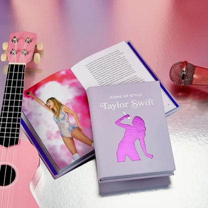 Graphic Image - "Icons of Style: Taylor Swift" Book in Lilac Bonded Leather - Books